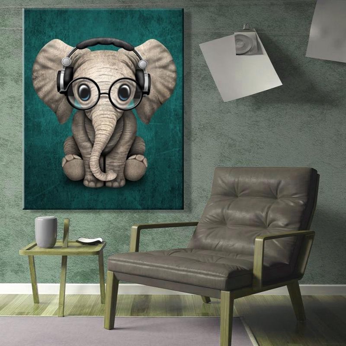 Schilderen op Nummer | Olifant - 40x50cm - Exclusief Lijst (24 kleurtjes)